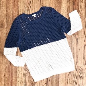 Nordstrom’s Caslon Color Block Sweater Blue, White